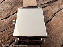 Load image into Gallery viewer, Dueber Hampden Original Silver Dial in Decorative White Gold Rectangular Case, Manual, 25x39mm