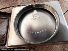 Load image into Gallery viewer, Dueber Hampden Original Silver Dial in Decorative White Gold Rectangular Case, Manual, 25x39mm