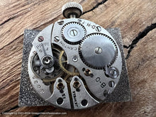 Load image into Gallery viewer, Dueber Hampden Original Silver Dial in Decorative White Gold Rectangular Case, Manual, 25x39mm