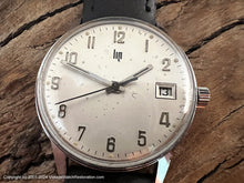Load image into Gallery viewer, Lip Ivory Dial, Silver Numbers, Date, Manual, Large 34mm