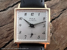 Load image into Gallery viewer, PAX Incabloc Pearl White Minty Dial Square Case, Manual, 25x25mm