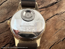 Load image into Gallery viewer, Sicura Rounded Square Gray Dial with White Trim in a Hefty Golden Case, Electronic, 36x48mm