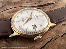 Load image into Gallery viewer, Diese Silver Dial with Golden Markers Inset with Green, Date, Manual, 34.5mm