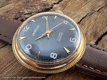 Load image into Gallery viewer, Regilux Blue-Gray Reflective Dial in Decorative Gold Case, Manual, 34mm
