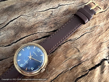 Load image into Gallery viewer, Regilux Blue-Gray Reflective Dial in Decorative Gold Case, Manual, 34mm