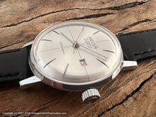 Load image into Gallery viewer, Helsa Brushed Silver Dial, Thin Bar Markers and Inset Date, Manual, 34mm