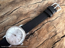 Load image into Gallery viewer, Helsa Brushed Silver Dial, Thin Bar Markers and Inset Date, Manual, 34mm