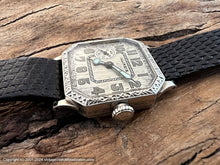 Load image into Gallery viewer, Illinois Brushed Silver Dial, Second Dial at 9 o'clock, Elegantly Designed Square Cut Case, Manual , 27.5x35.5mm