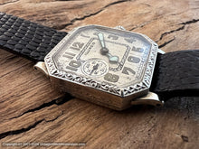 Load image into Gallery viewer, Illinois Brushed Silver Dial, Second Dial at 9 o'clock, Elegantly Designed Square Cut Case, Manual , 27.5x35.5mm