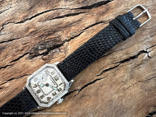 Load image into Gallery viewer, Illinois Brushed Silver Dial, Second Dial at 9 o'clock, Elegantly Designed Square Cut Case, Manual , 27.5x35.5mm