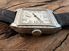 Load image into Gallery viewer, Elgin Original Dial in White Gold Filled Square Deco Case, Manual , 27.5x35.5mm