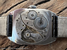 Load image into Gallery viewer, Elgin Original Dial in White Gold Filled Square Deco Case, Manual , 27.5x35.5mm
