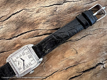 Load image into Gallery viewer, Elgin Original Dial in White Gold Filled Square Deco Case, Manual , 27.5x35.5mm