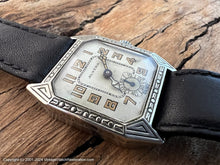 Load image into Gallery viewer, Alvera (Toledo) Original Dial in Decorative Cut Corner Rectangular Case, Manual, 27x34mm