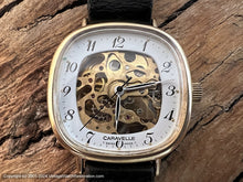Load image into Gallery viewer, Caravelle (Bulova) Skeleton See Through Dial in Rounded Square Case, Manual, 33.5x33.5mm