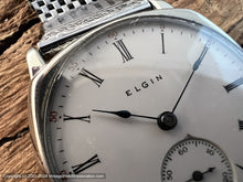 Load image into Gallery viewer, Elgin Early Porcelain Dial with Black Roman Numbers, Manual, 32x39mm