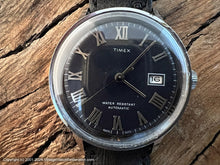Load image into Gallery viewer, Timex British Model Dark Slate Gray Dial with Silver Roman Numerals, Automatic, Large 35mm