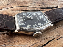 Load image into Gallery viewer, Illinois 'Ensign' Black Dial with White Markings and Light Amber Lume Numbers, Manual, 28x34mm