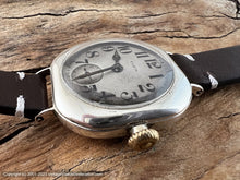 Load image into Gallery viewer, Elgin 1928 Sterling Silver Rounded Square Case with Fabulous Aged Dial, Manual, 31.5x31.5mm