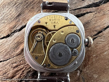 Load image into Gallery viewer, Elgin 1928 Sterling Silver Rounded Square Case with Fabulous Aged Dial, Manual, 31.5x31.5mm