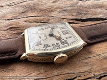 Load image into Gallery viewer, Gruen Tonneau Case with Original Light Creamy Dial with Amber Lumed Stained Glass Hands , Manual, 29x29mm