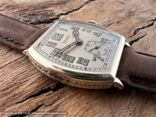 Load image into Gallery viewer, Gruen Tonneau Case with Original Light Creamy Dial with Amber Lumed Stained Glass Hands , Manual, 29x29mm