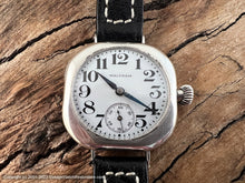 Load image into Gallery viewer, Waltham Sterling Silver Rounded Square Case with Perfect Porcelain Dial, Manual, 31.5x31.5mm