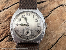 Load image into Gallery viewer, Bulova All Original Stellar Steel Dial with Stain Glass Style Hands in a Crisp Deco Tonneau-Style Case, Manual, 28mmx36mm