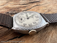 Load image into Gallery viewer, Bulova All Original Stellar Steel Dial with Stain Glass Style Hands in a Crisp Deco Tonneau-Style Case, Manual, 28mmx36mm