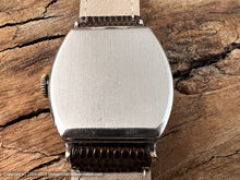 Load image into Gallery viewer, Bulova All Original Stellar Steel Dial with Stain Glass Style Hands in a Crisp Deco Tonneau-Style Case, Manual, 28mmx36mm