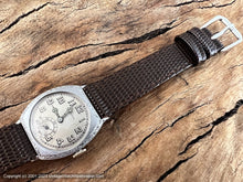 Load image into Gallery viewer, Bulova All Original Stellar Steel Dial with Stain Glass Style Hands in a Crisp Deco Tonneau-Style Case, Manual, 28mmx36mm