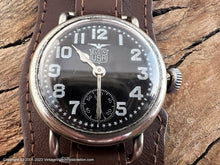 Load image into Gallery viewer, Elgin USA General Pershing 1918 Sterling Silver Cased Trench Gem with Pershing star dial, Manual, 31.5mm