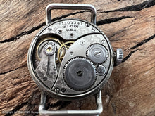 Load image into Gallery viewer, Elgin USA General Pershing 1918 Sterling Silver Cased Trench Gem with Pershing star dial, Manual, 31.5mm