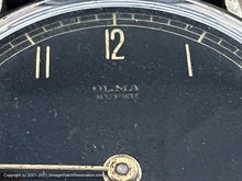 Load image into Gallery viewer, Olma 'Super' Black Dial Military Style with Golden Numbers, Manual, Large 35mm