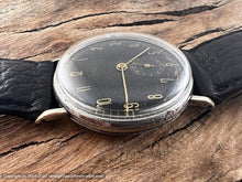Load image into Gallery viewer, Olma 'Super' Black Dial Military Style with Golden Numbers, Manual, Large 35mm