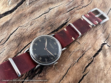 Load image into Gallery viewer, Ancre 'Prima' Black Dial Military Style Dial with Ultra Fine Gold Markings, Manual, 35mm