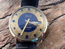 Load image into Gallery viewer, Longines Admiral Lapiz Blue and Gold Floral Design, Automatic, 35mm