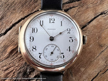 Load image into Gallery viewer, Illinois Early Clam Case with Black Numbers on Porcelain Dial, Manual, 35.5mm