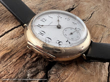 Load image into Gallery viewer, Illinois Early Clam Case with Black Numbers on Porcelain Dial, Manual, 35.5mm