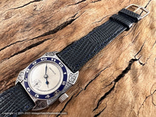 Load image into Gallery viewer, Benrus Art Deco Decorative Case with Cobalt Blue Enameled Bezel, Manual, 27x34.5mm