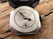 Load image into Gallery viewer, Benrus Art Deco Decorative Case with Cobalt Blue Enameled Bezel, Manual, 27x34.5mm
