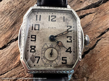Load image into Gallery viewer, Elgin Large Rectangular Dial in Decorative Design Case, Manual, 31x33mm