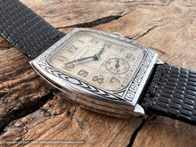 Load image into Gallery viewer, Elgin c.1927 Art Deco Dial with an Extreme Decorative Art Deco Rectangular Case, Manual, 28x37mm