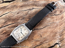 Load image into Gallery viewer, Elgin c.1927 Art Deco Dial with an Extreme Decorative Art Deco Rectangular Case, Manual, 28x37mm