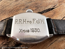 Load image into Gallery viewer, Elgin Original Light Gray Dial in Stunning Decorative Tonneau Case, Manual, Huge 31x39mm