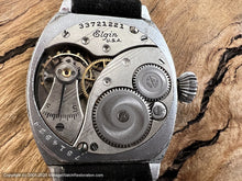 Load image into Gallery viewer, Elgin Original Light Gray Dial in Stunning Decorative Tonneau Case, Manual, Huge 31x39mm