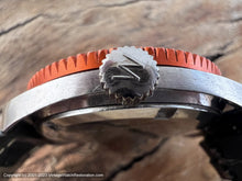 Load image into Gallery viewer, Waltham Divers with Orange Dial and White Markers and Hands and Orange Bezel, Manual, Huge 37x40mm