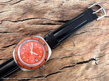 Load image into Gallery viewer, Waltham Divers with Orange Dial and White Markers and Hands and Orange Bezel, Manual, Huge 37x40mm