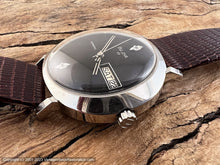 Load image into Gallery viewer, Bulova 23 Jewel Black Dial, Day/Date in Oval Case, NOS, Automatic, 38x33mm