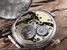 Load image into Gallery viewer, Weill & Cie Trench with Porcelain Dial and Roman Numerals in Sterling Silver Clam Case, Manual, 34mm